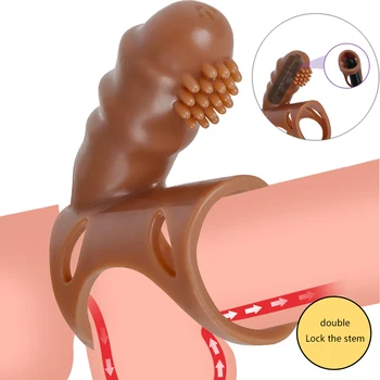 Inel dublu Vibrator Clitoridian Stimulator Puternic Penisul in Erectie Cock ring Spori Sex Capacitatea Produs Jucarii Sexuale Pentru Barbati, Cuplu