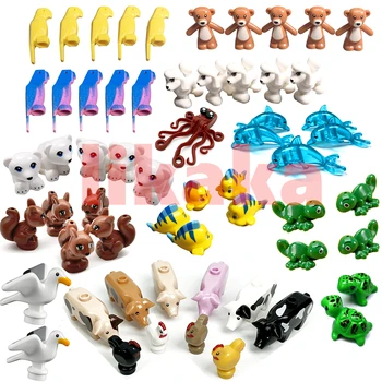 MOC Mini Animale Blocuri Model Pescăruș Pinguin, Papagal Compatibil Cărămizi de Construcție Montessori Jucării pentru Băieți și Fete Cadou