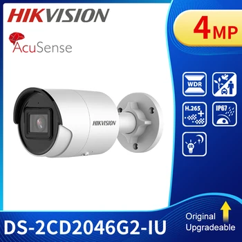 Original Hikvision cu Logo-ul Mini 4MP AcuSense Camera PoE Protecție de Securitate cu Microfon DS-2CD2046G2-UI