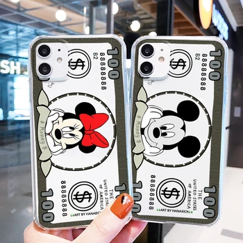 De lux Mickey Minnie Mouse Stitch Disney Telefon Caz Pentru iPhone 14 13 12 Mini 11 XS Pro Max X XR SE 2020 8 7 6 5 Plus Transparent