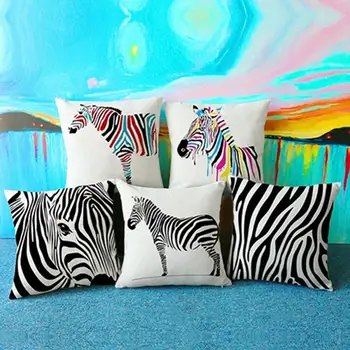 Noua creatie zebra seria pernă acoperă poliester pernă de imprimare acoperă pat garnituri canapea talie pernă de personalizare
