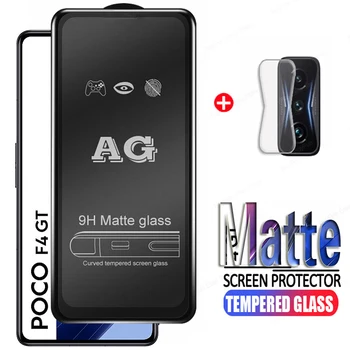 2 în 1 Poco F4 GT Mat Temperat Pahar Ecran Protector de Film pentru Xiaomi Poco F4 GT F4GT Plin de Lipici Sticlă Mată