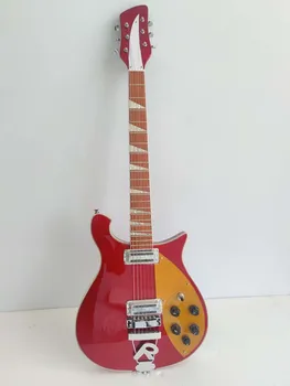 2022 Înaltă calitate Ricken chitara electrica Red vopsea de metal 660-6 siruri de caractere chitara electrica,5 grade gât, transport Gratuit