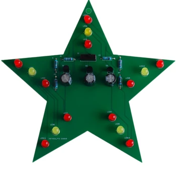 LED-uri de Crăciun Stea Lipit Kit Roșu și Galben Clipește Led-uri de Crăciun Star DIY Kituri Electronice