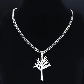 Copac Trupa de Muzica Logo-ul Lanț din Oțel Inoxidabil Coliere pentru Femei/Bărbați de Culoare Argintie Turcia Lanț Coliere Bijuterii collares N4506S06