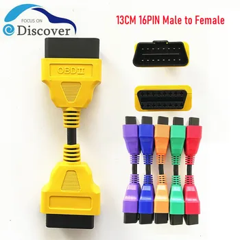 13CM 16PIN OBD2 Cablu de sex Masculin la Feminin Plug Extensie Cablu OBD 2 16 pini Interfață adaptor OBDII Cablu Conector Compatibil ELM327
