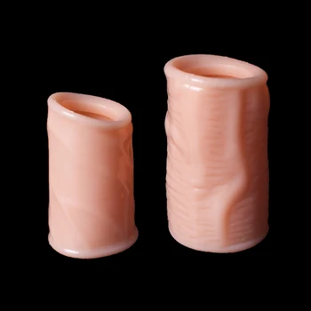 2 buc/Set Corecție Penis Sleeve Două Dimensiuni Intarziere Ejaculare Glandul Protecție Maneca Inel Penis Cock Ring Jucarii Sexuale pentru Barbati Dick