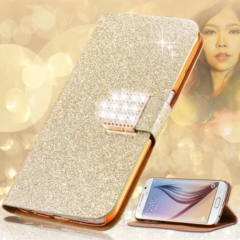 Moda de lux Sclipici Diamant din Piele PU Caz Telefon Mobil Pentru Sony Xperia XA Caz F3111 F3113 F3115 Stand Portofel Acoperi