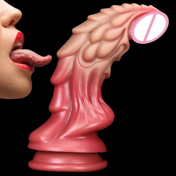 Animal Lichid de Silicon Vibrator Penis Puternic cu ventuza Adult Produse G-spot Stimul de sex Feminin Masturbator Jucării Sexuale pentru Femei