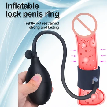 Gonflabile Penis Sleeve Marirea Penisului Practicanta de sex Masculin Extender Penis Pompa Dispozitiv de Castitate Jucarii Sexuale pentru Cupluri Inel Barbati