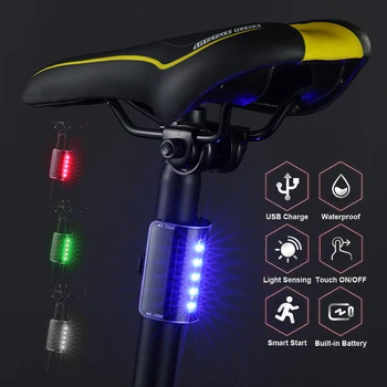 Inteligent de Detectare Biciclete Stop Impermeabil Mtb din Spate, Coada de Lumină LED-uri USB Reîncărcabilă Ciclism Lampă de Lumină Portabile, Accesorii pentru Biciclete