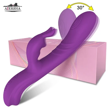 Noi Imita Degetul Wiggling Iepure Vibratoare sex Feminin Puternic G Spot Stimulator Clitoris Jucarii Sexuale pentru Femei pentru Adulti 18 Masturbator