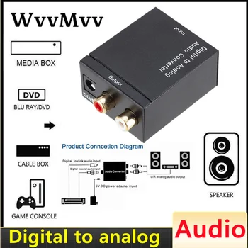 Digital la Analogic Convertor Audio Digital Optic, Coaxial Coaxial Toslink să Analog RCA L/R Audio Converter Amplificator Adaptor