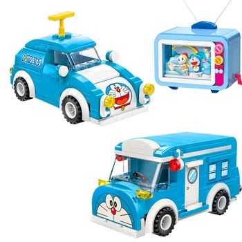 2021New Clasic Doraemon Serie Multifuncțional Auto Bloc Kit Model de Televizor de Moc Construirea Modulului de Jucărie pentru Copii Cadouri