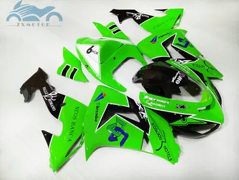 Personaliza gratuit carenaj kit pentru Kawasaki Ninja ZX 10 R 2006 2007 green road de curse de motociclete carenajele set ZX10R 06 07 HJ73