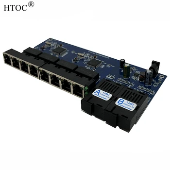 1.25 G Fibre Optice PCB Bord Converter 8 RJ45 UTP si 2 SC Single-Mode Fibre Port 10/100/1000M Ethernet Gigabit Switch