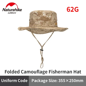 Naturehike în aer Liber Pliant de Camuflaj Pescar Capac 62g Ultralight Respirabil protecție Solară Pălărie Mare Refuz de Pescuit Capac Plaja de Călătorie