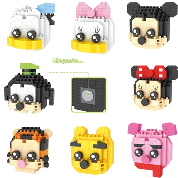 Creative Disney Autocolant Micro Blocuri Mickey Mouse, Donald Duck Magnet De Frigider Mini Caramida Figrue Jucării Pentru Casa Decro