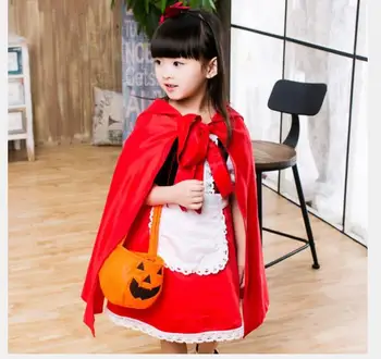 1set/lot costum de halloween pentru copii fete dress Copii Little Red Riding Hood Cosplay Rochie de Printesa copilul petrecere costume cosplay