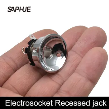 Chitara electrica Chrome Mufa Jack Placa Suport pentru 6,35 mm Plug Electrosocket Încastrat jack Chitara Piese