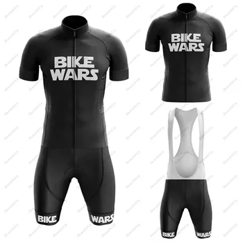 BICICLETA RĂZBOAIE Negru Vară Bărbați Ciclism Jerse Set Respirabil MTB Biciclete Uniformă Ciclism Jersey Bib Shorts Echipa Personalizate