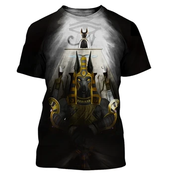 Supradimensionat Anubis Bărbați și Femei de Moda Noua Imprimate T-shirt Streetwear Topuri Dropshipping Tricou