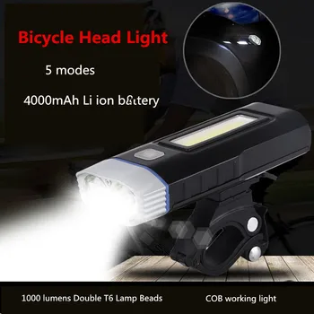 Biciclete electrice Far Fata si Stop Spate Lumina Ciclism, Călărie Lampa cu Lumini de Biciclete incarcare USB-1000 Lumeni Luminoase
