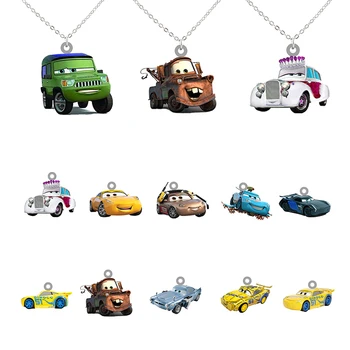 Disney Personaje Cars Model Pandantive Colier Rășină Epoxidică Stil de desen Animat Lanț Colier pentru Baieti Barbati Decor Bijuterii FWN257