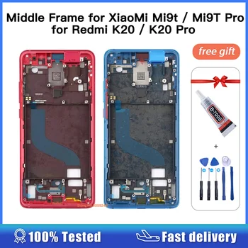 Pentru Xiaomi Redmi Mi 9T Pro Mijlocul Cadru Redmi K20 Frontal Faceplate Locuințe Caz Mi 9t Mi9T Pro cu Putere butoanele de Volum