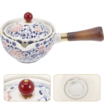 Ceai Ceainic Ceainic Oala Ceramica Filtru De Partea Chineză Retro Kyusu Mâner Rotativ Vrac Filtru Plită De Epocă Kung Fu Japoneză