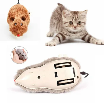Fierbinte Creative Amuzant Ceas De Primăvară De Putere De Pluș Mouse-Ul Jucărie Câine Pisică Joc Jucărie Mișcare Mecanică Rat Accesorii Pentru Animale De Companie