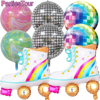 2pc Rainbow Roller Skate Baloane Cutie de Boom-ul Balon de 22 Inch Disco Baloane Folie pentru muzica anilor 80 90 Retro Parti Hip Hop Consumabile Partid