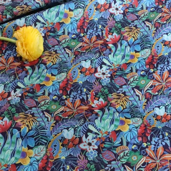 Jungla Floral din Bumbac 100% 80 Liberty Tesatura Digitale Imprimate Pentru Cusut Pânză Rochie Fusta Copii de Designer Poplin Tela