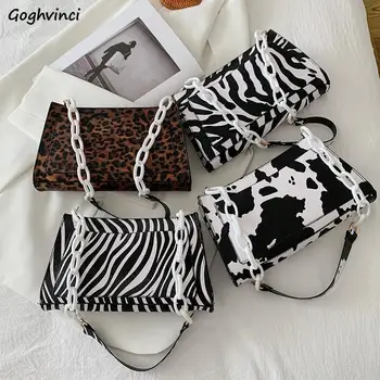Femei de Saci de umăr Leopard Zebra Vaca Tipărite Studenții de Moda Streetwear Elegante, Genți de mână cu Fermoar sub brat All-meci Ins Brand Chic