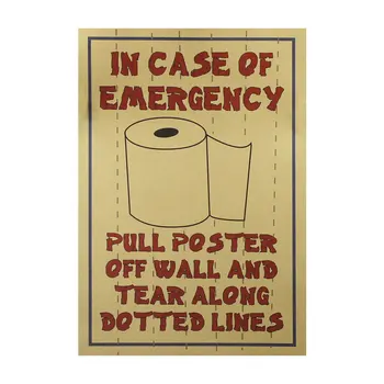 Toaletă De Urgență Amuzant-Hârtie Igienică De Urgență Creative Noutate Pictura Decorativa Autocolante De Perete Retro Hârtie Kraft Poster