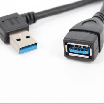 COMPLET NOUĂ USB 3.0 Cablu de Extensie Stânga Unghi de 90 de Grade de sex Masculin La Feminin Super-Viteza de 5Gbps USB de Date de Sincronizare Cabluri de Încărcare 0,2 Metri