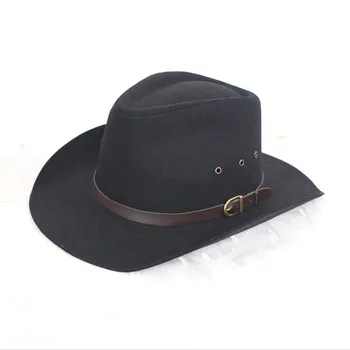 2022 pălării de fetru rola de primăvară margine largă pălărie de cowboy unisex negru jazz fedora pălărie PU catarama de înaltă calitate fedora pălării de cowboy jazz pălării