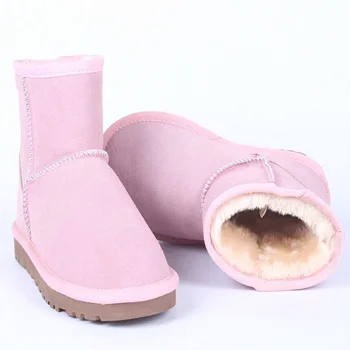 Iarna Nou Clasic Femei Cizme de Zăpadă 100% Piele Glezna Cizme Cald Cizme de Iarna Cizme pentru Femei Pantofi de Mari Dimensiuni 35-44