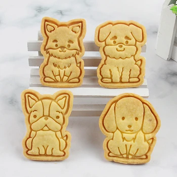 3D Câine Cookie Cutter Mucegai Câine în Formă de Biscuit Copt Instrument de Desene animate Desert Fondant Torturi din Biscuiți Mucegai Tort Decorare Fierbinte