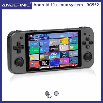 RG552 Anbernic Retro Consolă de jocuri Video Dual Sisteme Android Linux Joc de Buzunar Player Construit în 64G 4000+ Jocuri