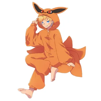 Anime Hokage Uzumaki Bijuu Kurama Kyuubi Cosplay De Vară Costum Adult, Unisex De Iarna Flanel De Pluș Kigurumi Pijamale, Salopete