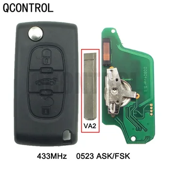 QCONTROL 3BT la Distanță Flip-Cheie pentru PEUGEOT 807 407 307 308 207 CC SW Expert Partener Auto Door Lock CE0523 ASK/FSK, VA2