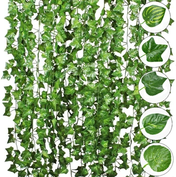 144 Frunze de Plante Artificiale Decor Acasă Mătase Verde Agățat de viță-de-vie Fals coroană din Frunze de Frunze Pentru Petrecerea de Nunta Decoratiuni de Gradina