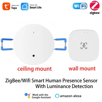 Wifi, ZigBee Prezența Umană Senzor de Mișcare cu Luminanță și Distanța de Detectare,5V 110V 220V,Tuya de Viață Inteligentă APP Acasă de Automatizare