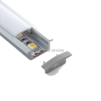 10 Seturi/Mulțime T de tip Extrudat LED profil de aluminiu și Aluminiu Anodizat led-uri de profil LED Canal de profil pentru încastrat în podea lumina