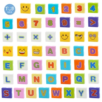 Copilul Mari Blocuri Alfabet de Învățare Digitale Mozaic Tampon de Imprimare Bloc Grădiniță Instituție Asamblarea Puzzle DIY Jucărie
