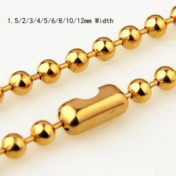 En-Gros De Aur Personalizate Din Oțel Inoxidabil De Culoare Colier Pentru Bărbați/Femei Moda Bijuterii Margele Lungi Mingea Lanț Colier