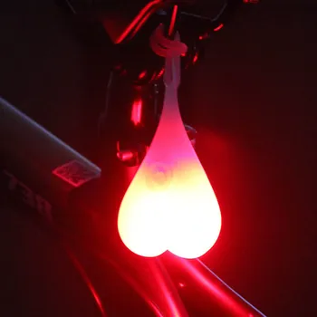 Bicicleta De Lumină În Formă De Inimă Ciclism Bile Coada Silicon Rezistent La Apa Biciclete Stop Spate Lumini De Noapte De Avertizare Led-Uri, Fără Baterii