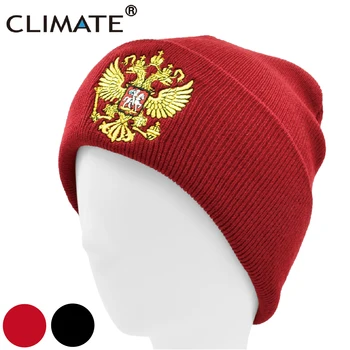 CLIMA Bărbați Rusia Beanie Hat rusă Emblema Iarna Căciulă Ziua Națională Chelioși Bărbați Femei Cald Pălării Tricotate Capac pentru Barbati Femei