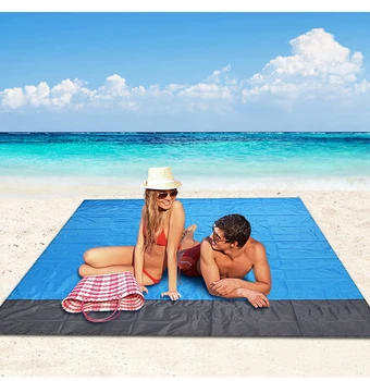 2x2.1m în aer liber Camping Saltea Pliabil rezistent la apa Buzunar Beach Blanket Saltea Portabil Ușor Mat Picnic Mat Plaja cu Nisip Mat